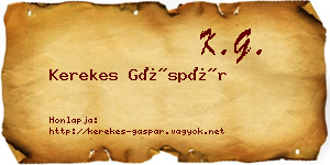 Kerekes Gáspár névjegykártya